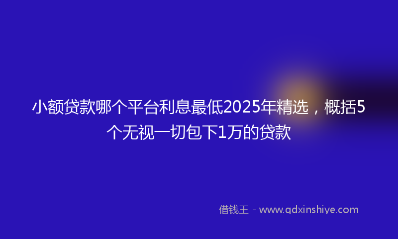 小额贷款哪个平台利息最低2025年精选，概括5个无视一切包下1万的贷款