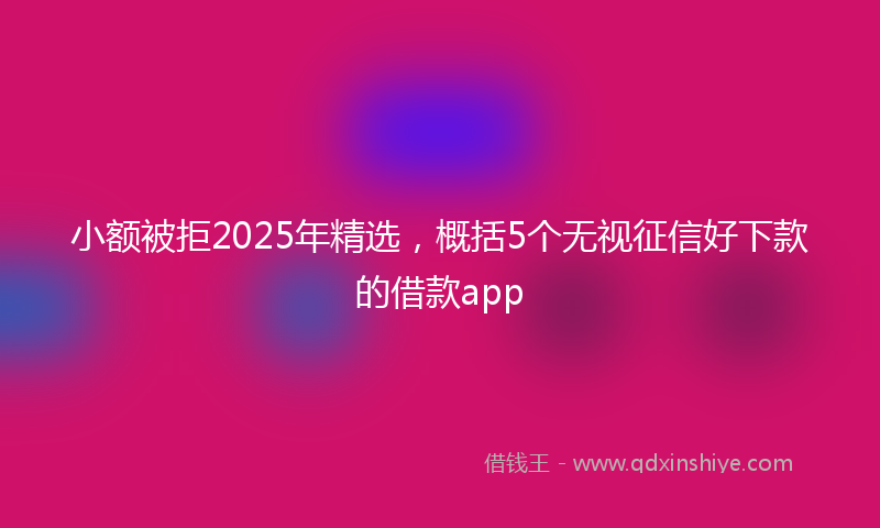 小额被拒2025年精选，概括5个无视征信好下款的借款app