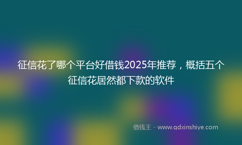 征信花了哪个平台好借钱2025年推荐，概括五个征信花居然都下款的软件