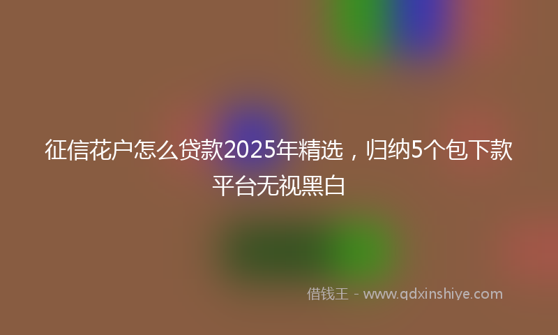 征信花户怎么贷款2025年精选，归纳5个包下款平台无视黑白