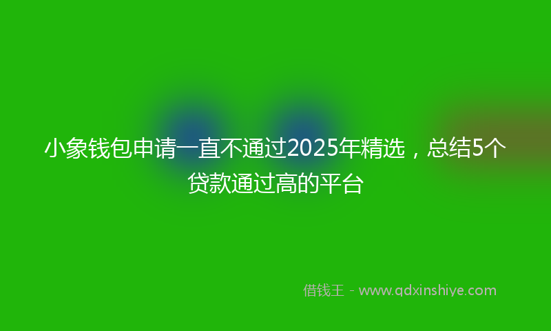 小象钱包申请一直不通过2025年精选，总结5个贷款通过高的平台