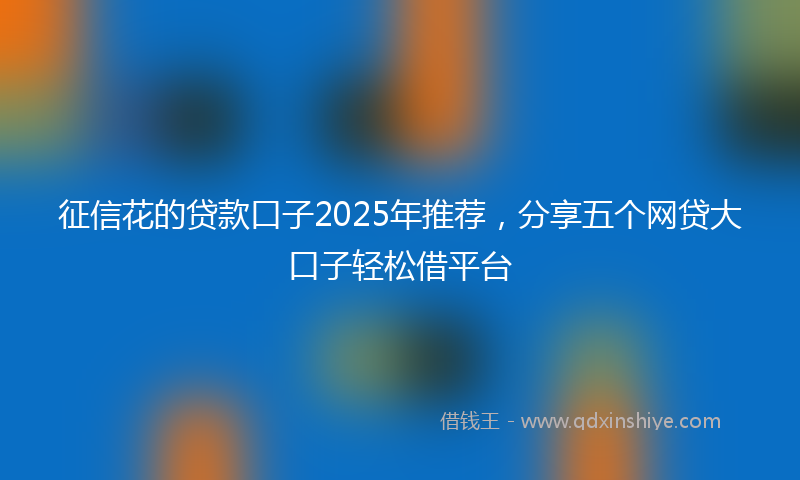 征信花的贷款口子2025年推荐，分享五个网贷大口子轻松借平台