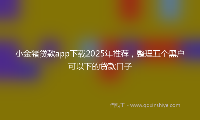 小金猪贷款app下载2025年推荐，整理五个黑户可以下的贷款口子