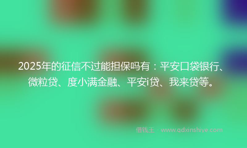 2025年的征信不过能担保吗有：平安口袋银行、微粒贷、度小满金融、平安i贷、我来贷等。