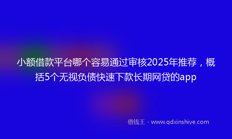 小额借款平台哪个容易通过审核2025年推荐，概括5个无视负债快速下款长期网贷的app