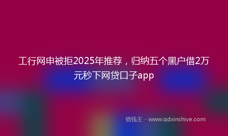 工行网申被拒2025年推荐，归纳五个黑户借2万元秒下网贷口子app