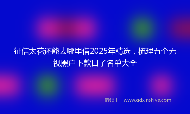 征信太花还能去哪里借2025年精选，梳理五个无视黑户下款口子名单大全