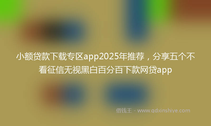 小额贷款下载专区app2025年推荐，分享五个不看征信无视黑白百分百下款网贷app