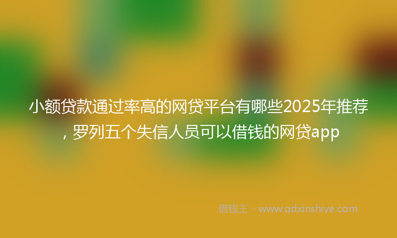小额贷款通过率高的网贷平台有哪些2025年推荐，罗列五个失信人员可以借钱的网贷app