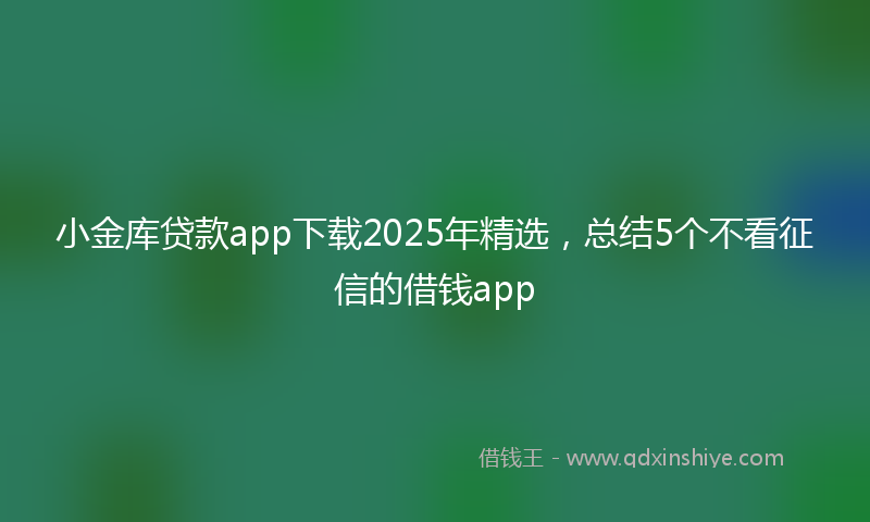 小金库贷款app下载2025年精选，总结5个不看征信的借钱app
