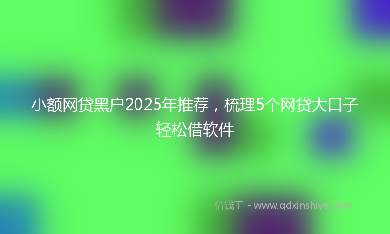小额网贷黑户2025年推荐，梳理5个网贷大口子轻松借软件