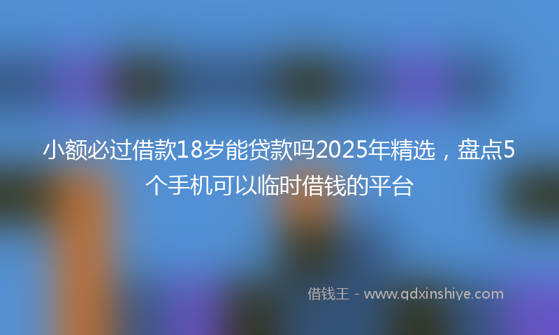 小额必过借款18岁能贷款吗2025年精选，盘点5个手机可以临时借钱的平台