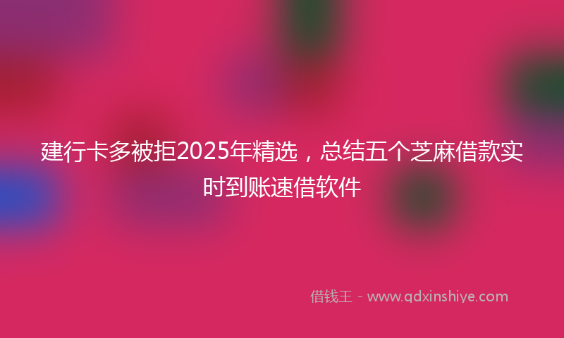 建行卡多被拒2025年精选，总结五个芝麻借款实时到账速借软件