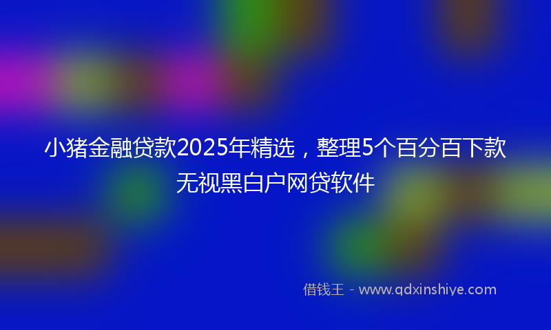 小猪金融贷款2025年精选，整理5个百分百下款无视黑白户网贷软件