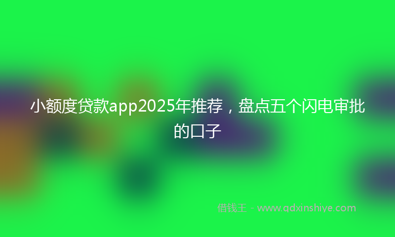 小额度贷款app2025年推荐，盘点五个闪电审批的口子