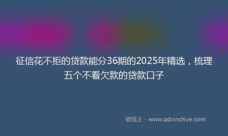 征信花不拒的贷款能分36期的2025年精选，梳理五个不看欠款的贷款口子