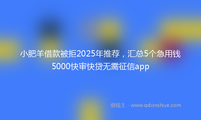 小肥羊借款被拒2025年推荐，汇总5个急用钱5000快审快贷无需征信app