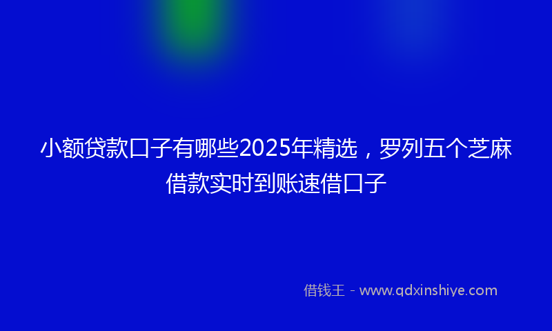 小额贷款口子有哪些2025年精选，罗列五个芝麻借款实时到账速借口子