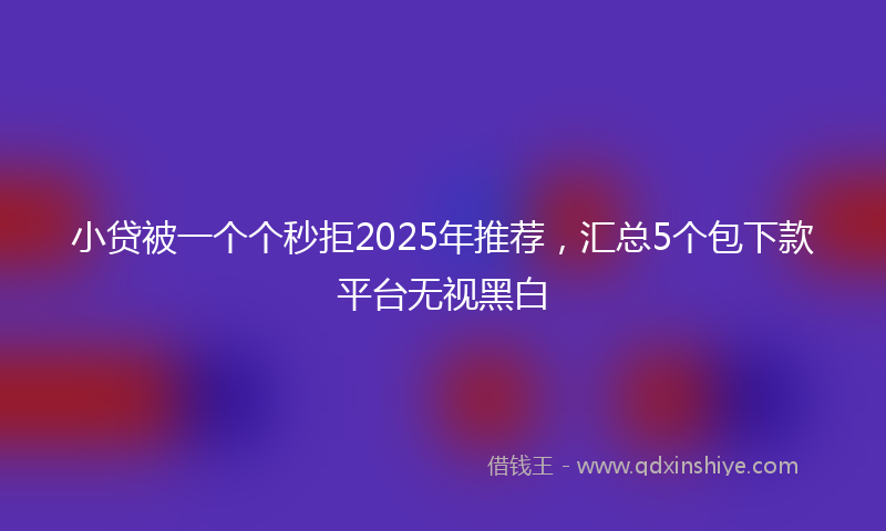 小贷被一个个秒拒2025年推荐，汇总5个包下款平台无视黑白