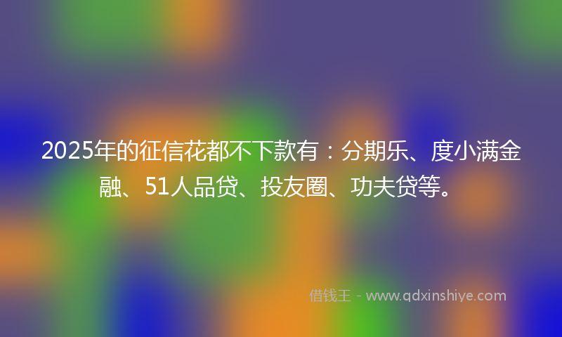2025年的征信花都不下款有：分期乐、度小满金融、51人品贷、投友圈、功夫贷等。