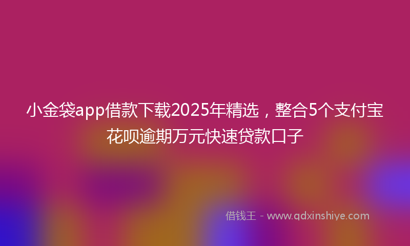 小金袋app借款下载2025年精选，整合5个支付宝花呗逾期万元快速贷款口子
