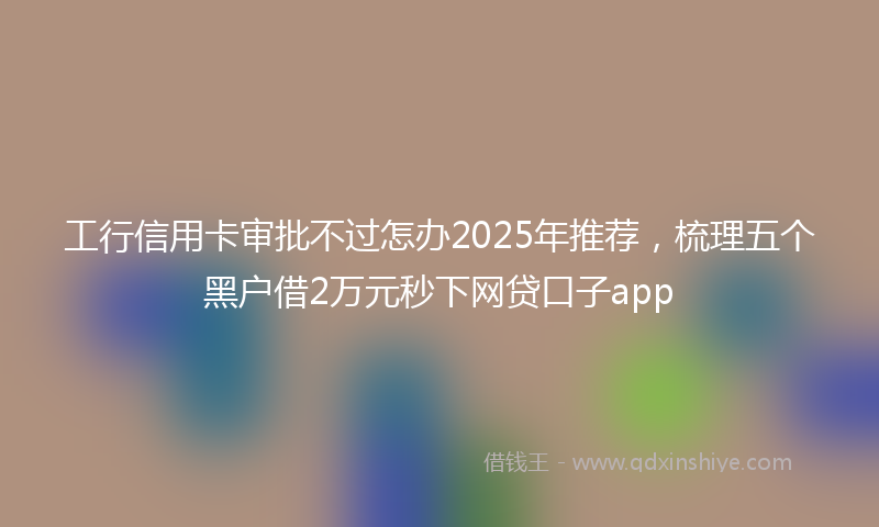 工行信用卡审批不过怎办2025年推荐，梳理五个黑户借2万元秒下网贷口子app