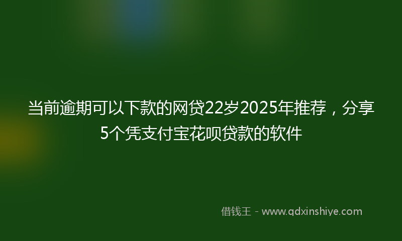 当前逾期可以下款的网贷22岁2025年推荐，分享5个凭支付宝花呗贷款的软件