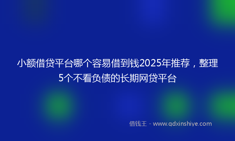 小额借贷平台哪个容易借到钱2025年推荐，整理5个不看负债的长期网贷平台