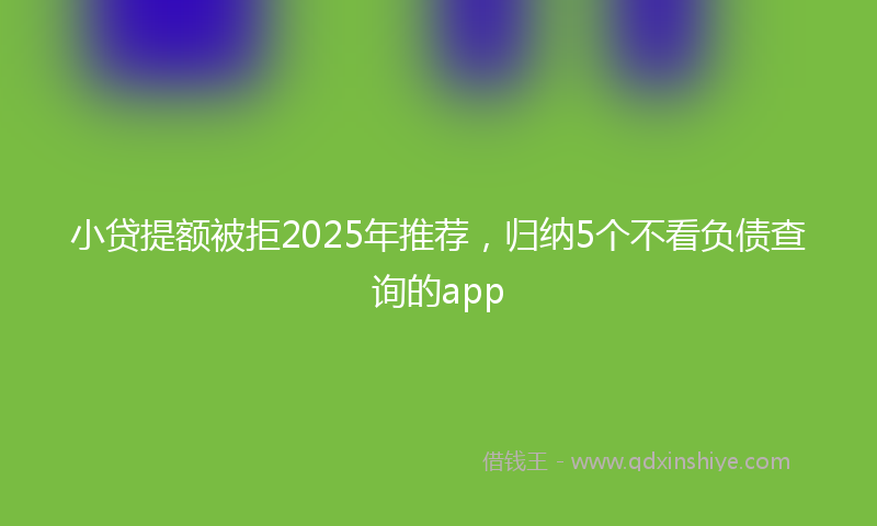 小贷提额被拒2025年推荐，归纳5个不看负债查询的app