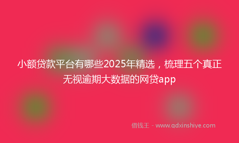 小额贷款平台有哪些2025年精选，梳理五个真正无视逾期大数据的网贷app