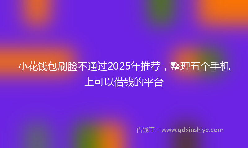 小花钱包刷脸不通过2025年推荐，整理五个手机上可以借钱的平台