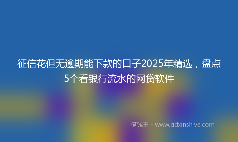 征信花但无逾期能下款的口子2025年精选，盘点5个看银行流水的网贷软件