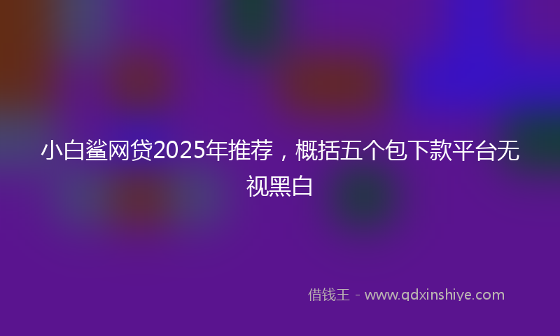 小白鲨网贷2025年推荐，概括五个包下款平台无视黑白