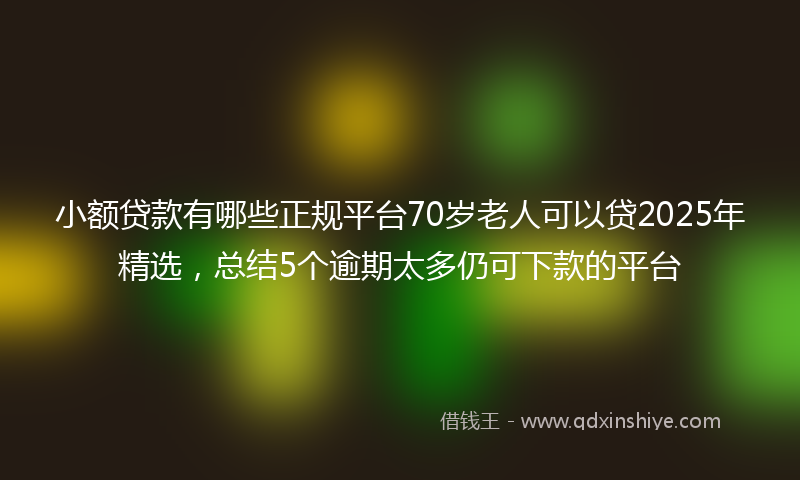 小额贷款有哪些正规平台70岁老人可以贷2025年精选，总结5个逾期太多仍可下款的平台