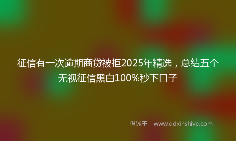 征信有一次逾期商贷被拒2025年精选，总结五个无视征信黑白100%秒下口子