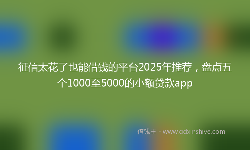 征信太花了也能借钱的平台2025年推荐，盘点五个1000至5000的小额贷款app