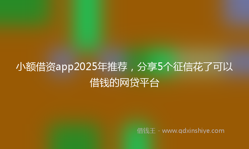 小额借资app2025年推荐，分享5个征信花了可以借钱的网贷平台