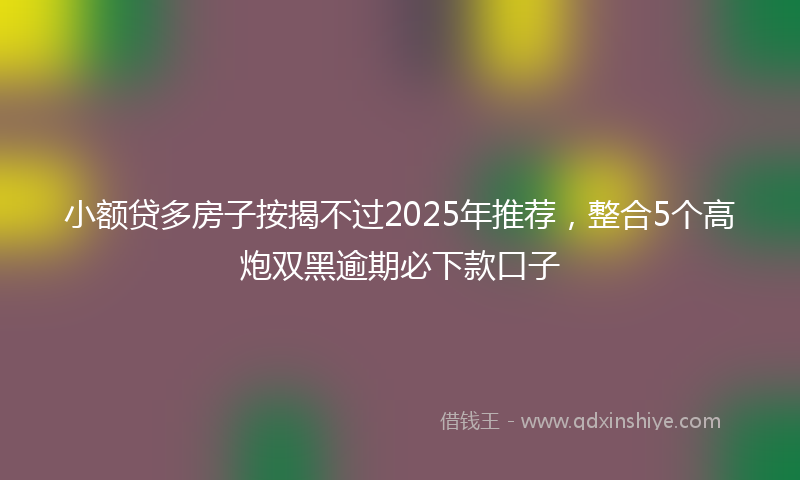小额贷多房子按揭不过2025年推荐，整合5个高炮双黑逾期必下款口子