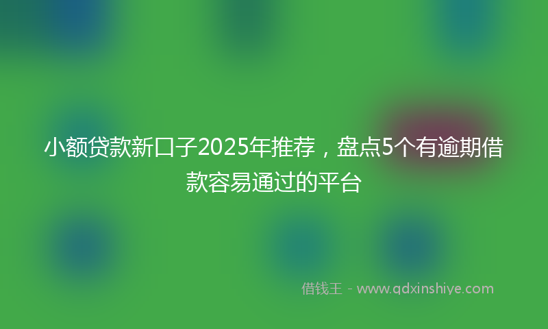 小额贷款新口子2025年推荐，盘点5个有逾期借款容易通过的平台