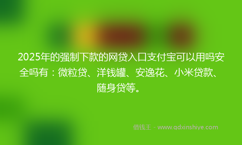 2025年的强制下款的网贷入口支付宝可以用吗安全吗有:微粒贷、洋钱罐、安逸花、小米贷款、随身贷等。