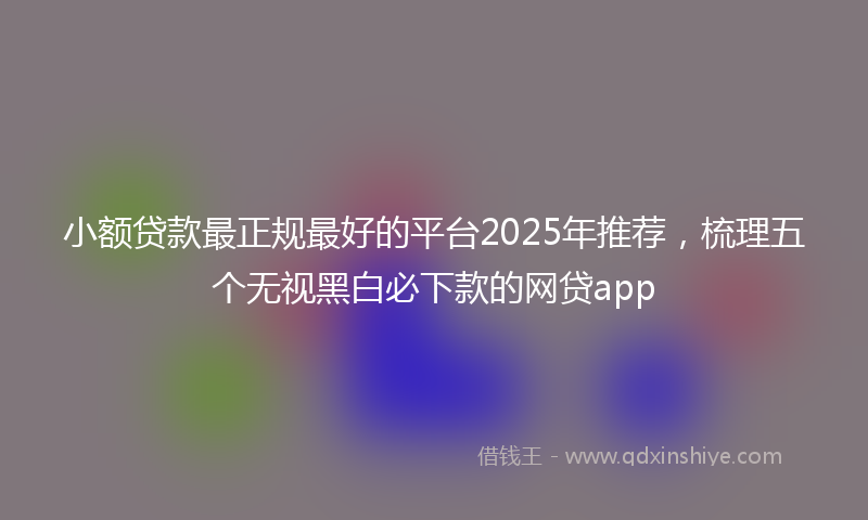 小额贷款最正规最好的平台2025年推荐，梳理五个无视黑白必下款的网贷app