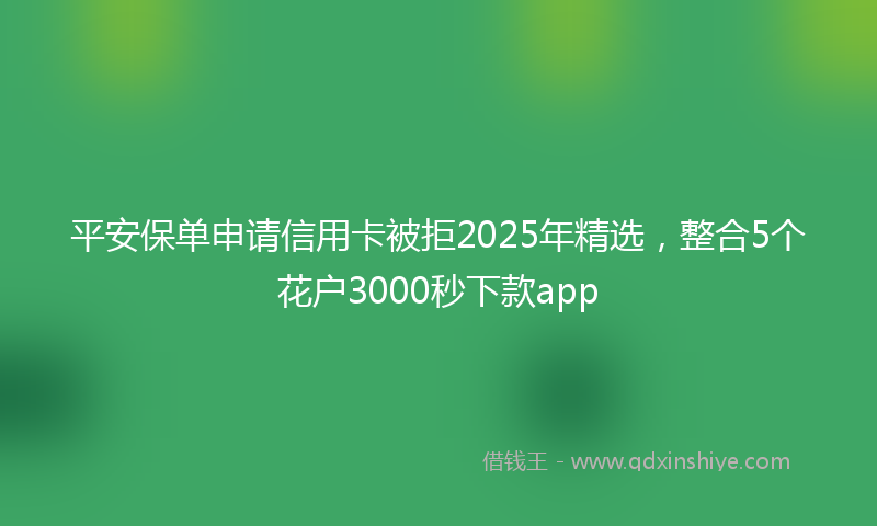 平安保单申请信用卡被拒2025年精选，整合5个花户3000秒下款app