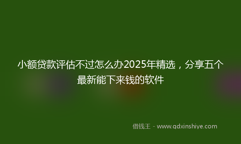 小额贷款评估不过怎么办2025年精选，分享五个最新能下来钱的软件