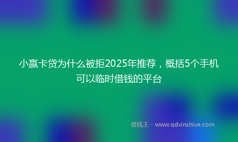 小赢卡贷为什么被拒2025年推荐，概括5个手机可以临时借钱的平台