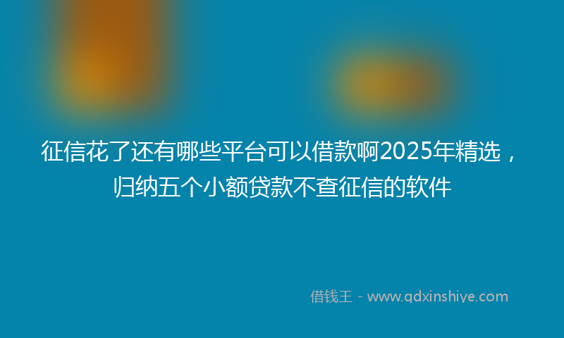征信花了还有哪些平台可以借款啊2025年精选，归纳五个小额贷款不查征信的软件