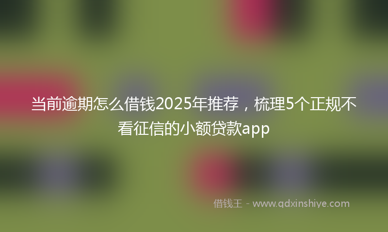 当前逾期怎么借钱2025年推荐，梳理5个正规不看征信的小额贷款app