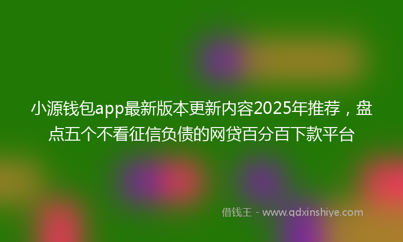 小源钱包app最新版本更新内容2025年推荐，盘点五个不看征信负债的网贷百分百下款平台