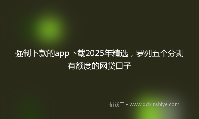 强制下款的app下载2025年精选，罗列五个分期有额度的网贷口子