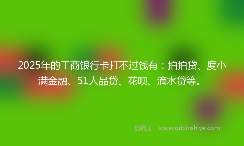 2025年的工商银行卡打不过钱有：拍拍贷、度小满金融、51人品贷、花呗、滴水贷等。