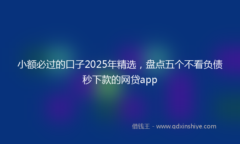 小额必过的口子2025年精选，盘点五个不看负债秒下款的网贷app